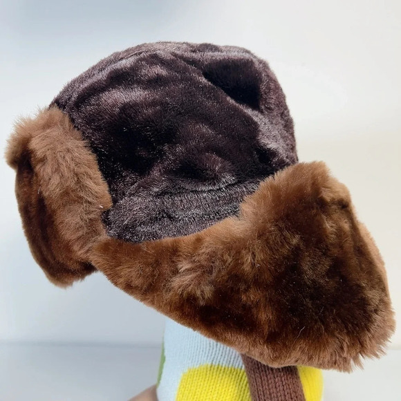 Vintage Dark Brown Unisex  Winter Genuine Muskrat Fur Russian Style Ushanka Hat - Picture 3 of 6